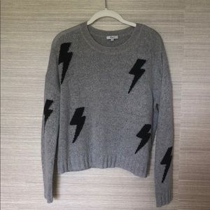 Rails heather grey charcoal lightning sweater